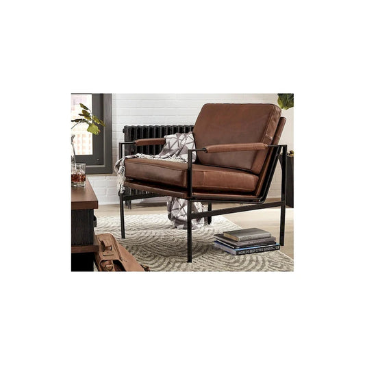 Fauteuil d'appoint en cuir Signature Design by Ashley Puckman, style moderne Mid-Century - 29 L x 31,5 P x 34,25 H