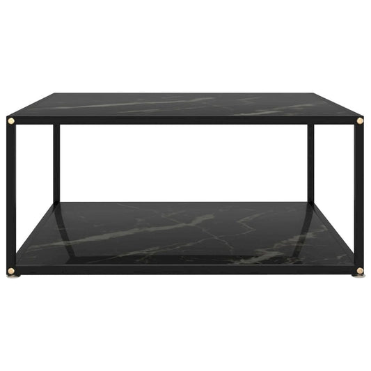 Table basse ronde en verre trempé – Noire, 2 étages | Assemblage 1 personne
