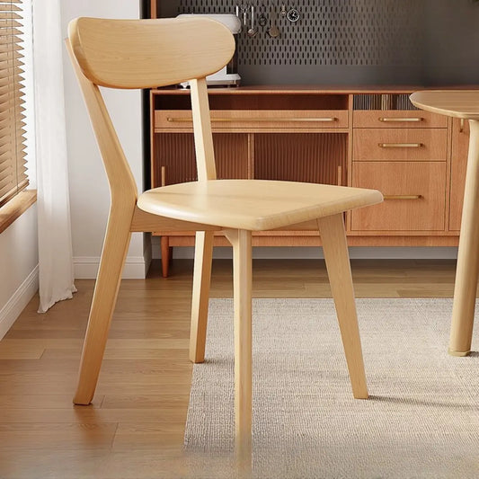 Chaise de salle à manger moderne sans accoudoirs, en bois, à dossier bas et ouvert