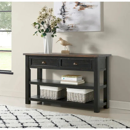 The Gray Barn Downington Table console de canapé à 2 tiroirs en bois massif