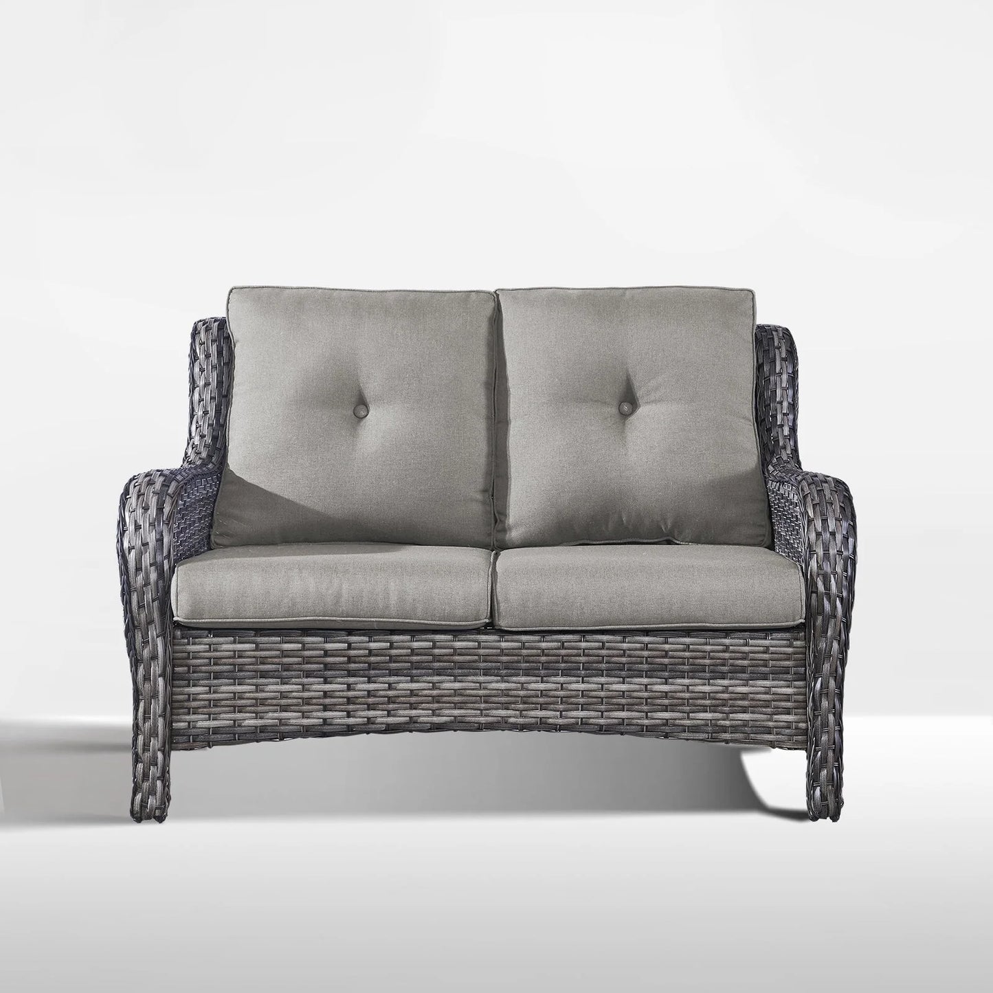 Gymojoy Canapé d'extérieur deux places en rotin Wicker Sofa Set