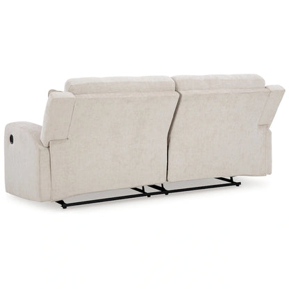 Canapé inclinable manuel 3 places en polyester touffeté beige clair