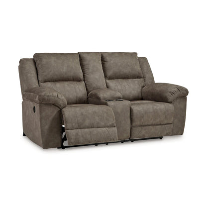 Causeuse inclinable manuelle en simili cuir marron pour 2 personnes