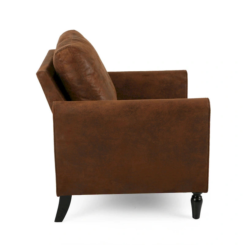 Fauteuil club marron et noir – Une place