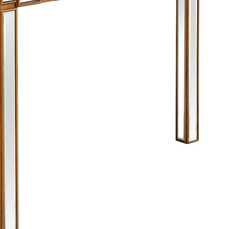 Console Miroir Dorée – Style Contemporain, Piètement 4 Pieds, 1 Pièce