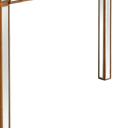Console Miroir Dorée – Style Contemporain, Piètement 4 Pieds, 1 Pièce