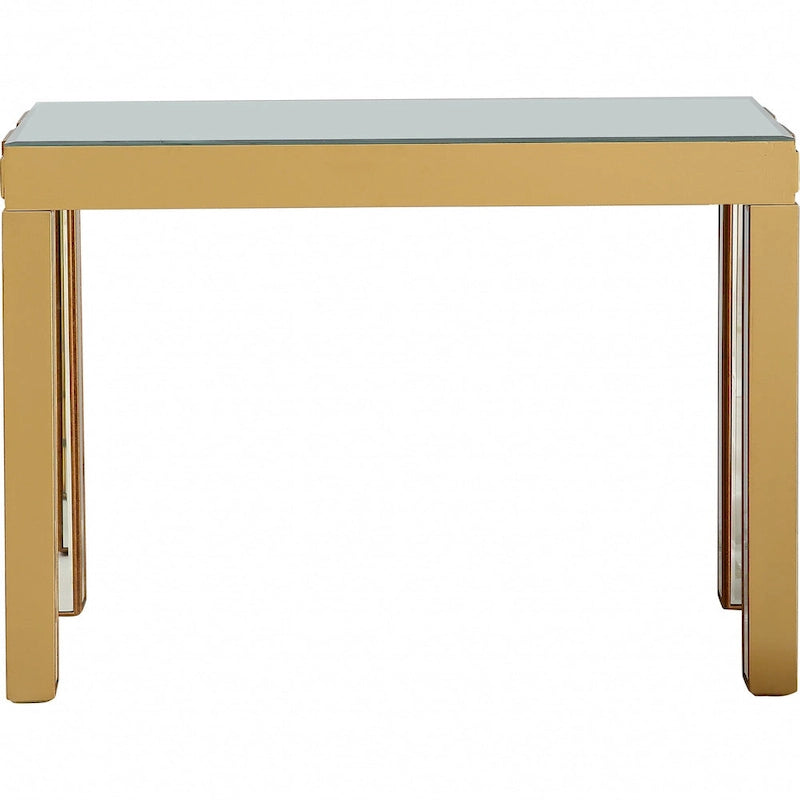 Console Miroir Dorée – Style Contemporain, Piètement 4 Pieds, 1 Pièce