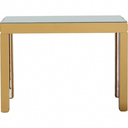 Console Miroir Dorée – Style Contemporain, Piètement 4 Pieds, 1 Pièce