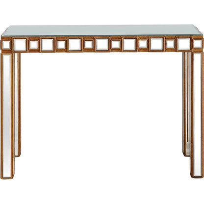 Console Miroir Dorée – Style Contemporain, Piètement 4 Pieds, 1 Pièce
