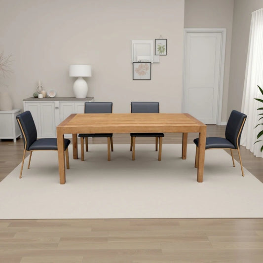 Table à manger rectangulaire en bois naturel, 6 places, 180 cm