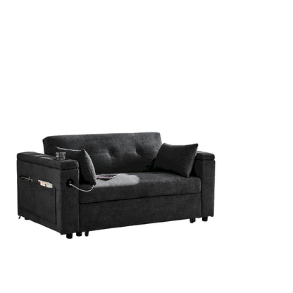 Canapé convertible 54 pouces avec lit gigogne, double assise, fonction relax