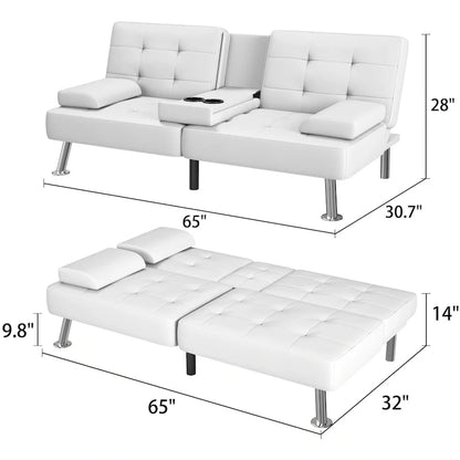 Canapé Futon Convertible Homall avec Porte-gobelets et Oreillers