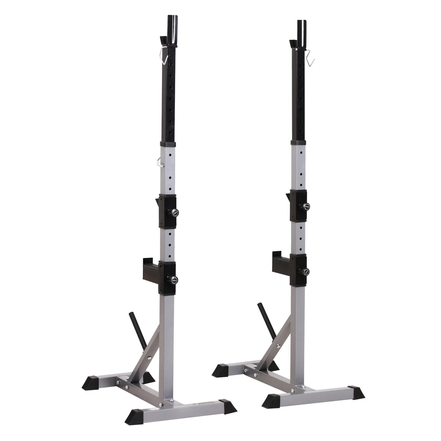 Soozier Rack à squat/banc de musculation en acier 2 pièces réglable en hauteur - N/A