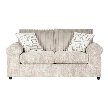Ensemble canapé, causeuse et fauteuil câlin en velours côtelé à grosses côtes Nason de Roundhill Furniture