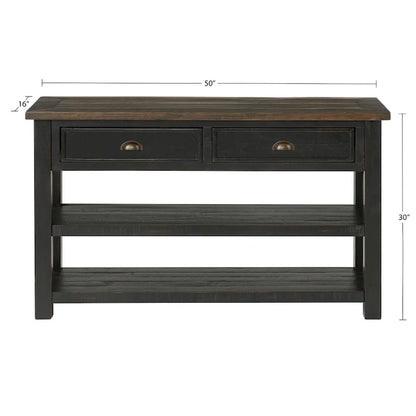 The Gray Barn Downington Table console de canapé à 2 tiroirs en bois massif