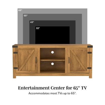 Meuble TV avec porte de grange Middlebrook Firebranch 58 pouces
