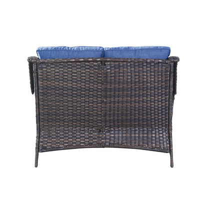Gymojoy Canapé d'extérieur deux places en rotin Wicker Sofa Set