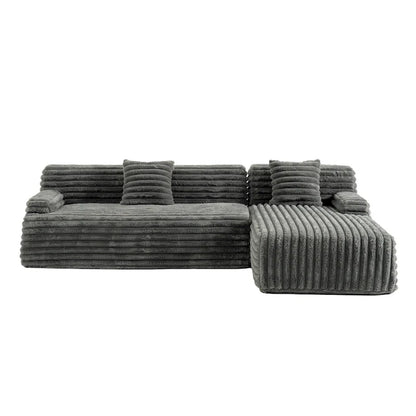 Canapé d'angle modulable Cloud, Canapé moderne rembourré avec 2 coussins, Canapé modulable à composer, Canapé d'angle modulable en L