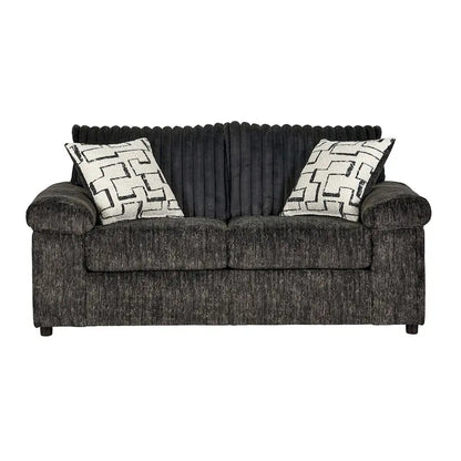 Ensemble canapé, causeuse et fauteuil câlin en velours côtelé à grosses côtes Nason de Roundhill Furniture