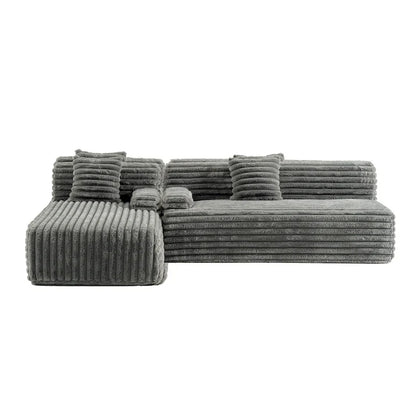 Canapé d'angle modulable Cloud, Canapé moderne rembourré avec 2 coussins, Canapé modulable à composer, Canapé d'angle modulable en L