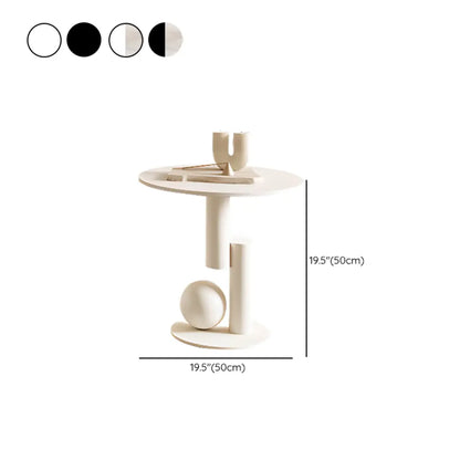 Table basse moderne avec plateau en pierre blanche anti-rayures