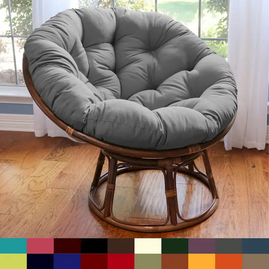 Fauteuil Papasan en rotin Bali 42 po avec coussin en sergé