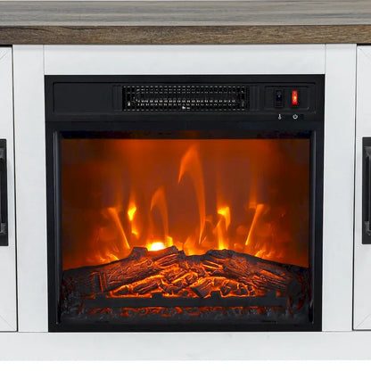 Meuble console de 147 cm avec foyer électrique pour téléviseurs jusqu'à 65 pouces
