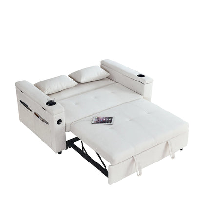 Canapé convertible 54 pouces avec lit gigogne, double assise, fonction relax