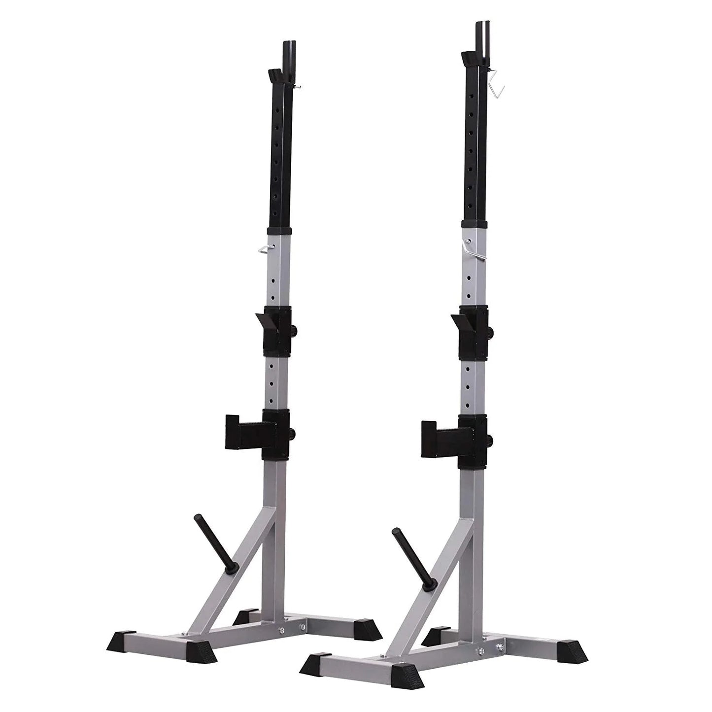 Soozier Rack à squat/banc de musculation en acier 2 pièces réglable en hauteur - N/A