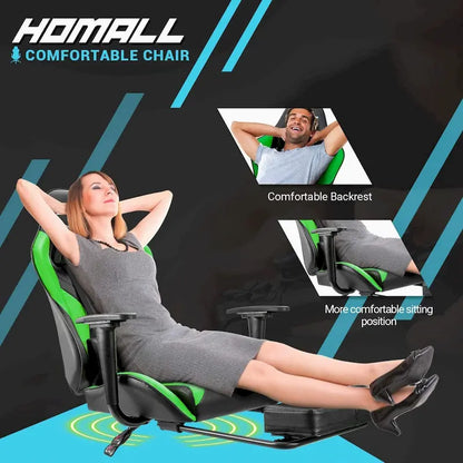 Chaise de jeu avec repose-pieds - Chaise de bureau ergonomique