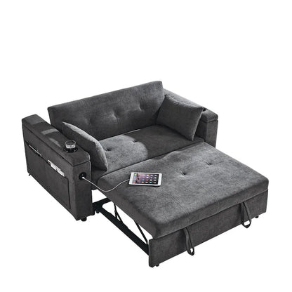 Canapé convertible 54 pouces avec lit gigogne, double assise, fonction relax