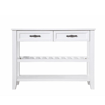 Table console de 42 po avec tiroirs et étagères à niveaux