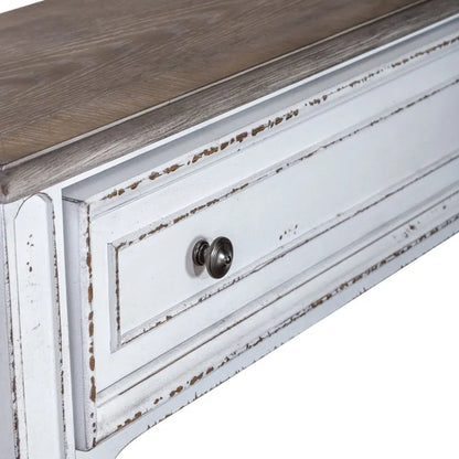 Table console de couloir 183 cm Magnolia Manor Antique White & Weathered Bark