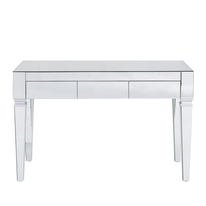 Bureau miroir avec 3 tiroirs – Argenté, 1 place assise