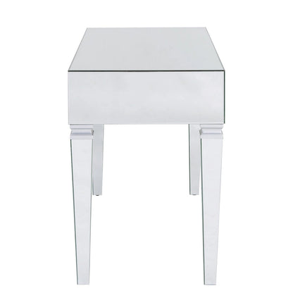 Bureau miroir avec 3 tiroirs – Argenté, 1 place assise