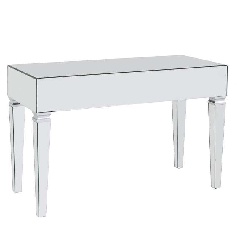 Bureau miroir avec 3 tiroirs – Argenté, 1 place assise
