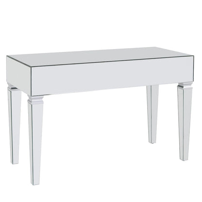 Bureau miroir avec 3 tiroirs – Argenté, 1 place assise