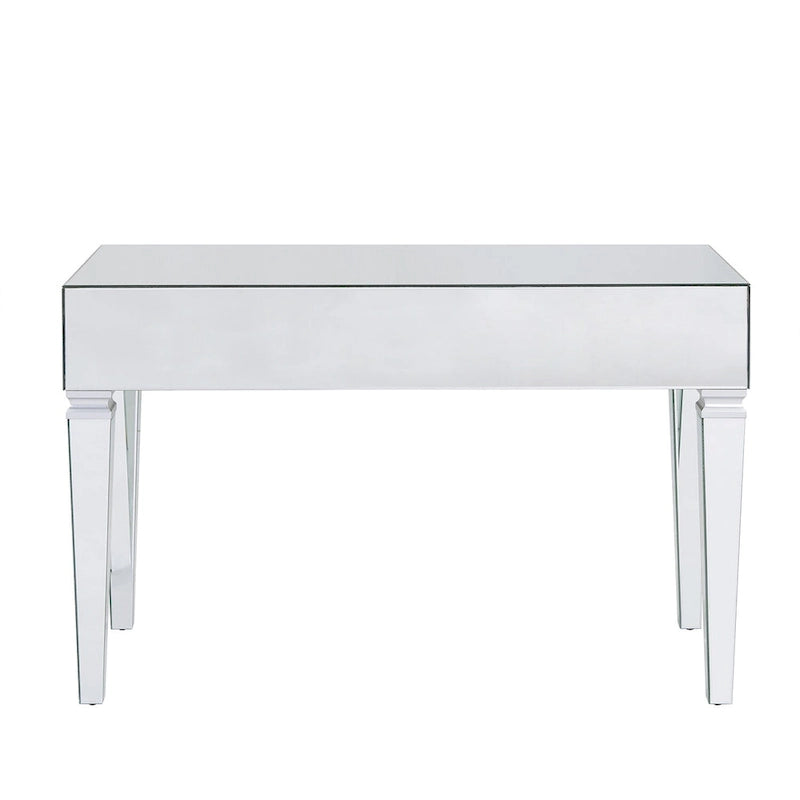 Bureau miroir avec 3 tiroirs – Argenté, 1 place assise