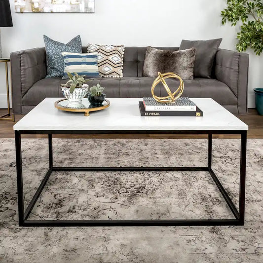 Table basse à cadre en métal – Plusieurs couleurs et finitions, 2 à 4 places