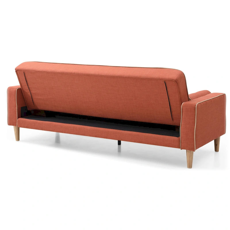 Canapé convertible en polyester – Style capitonné moderne, couchage 1 à 2 personnes, disponible en orange / sarcelle / jaune / gris