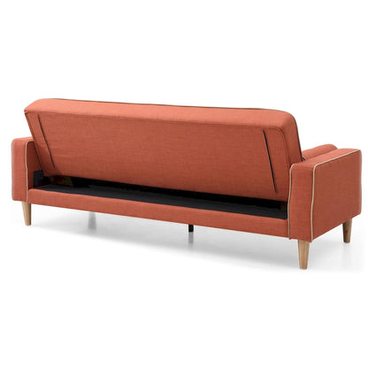 Canapé convertible en polyester – Style capitonné moderne, couchage 1 à 2 personnes, disponible en orange / sarcelle / jaune / gris
