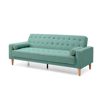 Canapé convertible en polyester – Style capitonné moderne, couchage 1 à 2 personnes, disponible en orange / sarcelle / jaune / gris