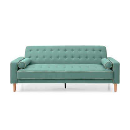 Canapé convertible en polyester – Style capitonné moderne, couchage 1 à 2 personnes, disponible en orange / sarcelle / jaune / gris