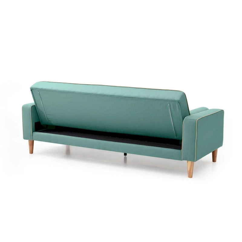 Canapé convertible en polyester – Style capitonné moderne, couchage 1 à 2 personnes, disponible en orange / sarcelle / jaune / gris