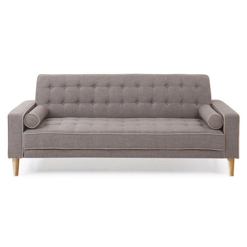 Canapé convertible en polyester – Style capitonné moderne, couchage 1 à 2 personnes, disponible en orange / sarcelle / jaune / gris