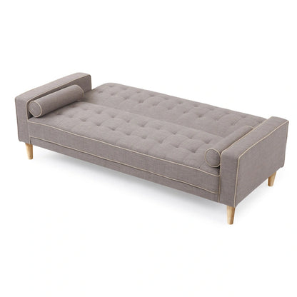 Canapé convertible en polyester – Style capitonné moderne, couchage 1 à 2 personnes, disponible en orange / sarcelle / jaune / gris