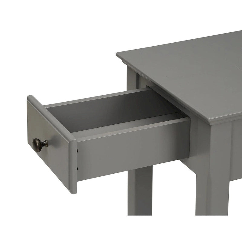 Table d'appoint étroite en bois avec tiroir et étagère ouverte – Vert / Blanc / Marron / Gris, utilisation 1 personne