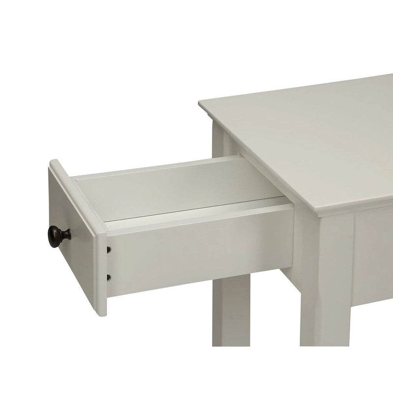 Table d'appoint étroite en bois avec tiroir et étagère ouverte – Vert / Blanc / Marron / Gris, utilisation 1 personne