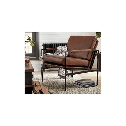 Fauteuil d'appoint en cuir Signature Design by Ashley Puckman, style moderne Mid-Century - 29 L x 31,5 P x 34,25 H