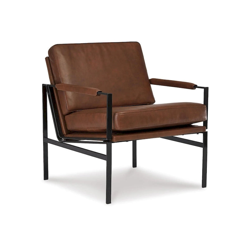 Fauteuil d'appoint en cuir Signature Design by Ashley Puckman, style moderne Mid-Century - 29 L x 31,5 P x 34,25 H